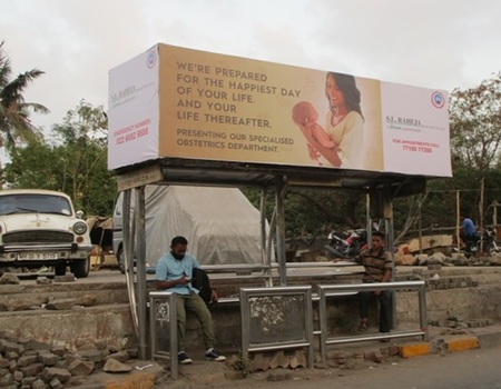 OOH Advertising Mumbai, Bus Shelter Hoardings Agency at Mahim Bus Stop in Mumbai, Ad Agency, Media Planning, Media Buying